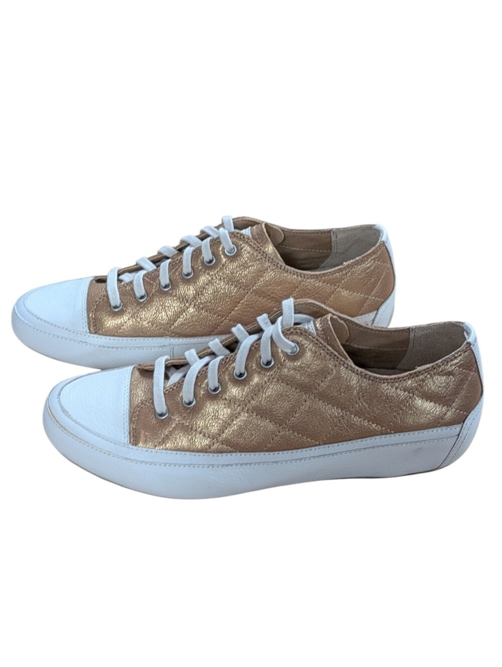 Vionic Delight Edie Rose Gold Quilted Leather Sneakers Size 10